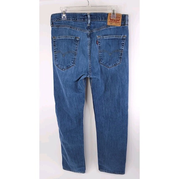 Levi Strauss Co Mens 36×34 Blue Jean Straight Pants Button Zip Pockets Stretch - Picture 3 of 3
